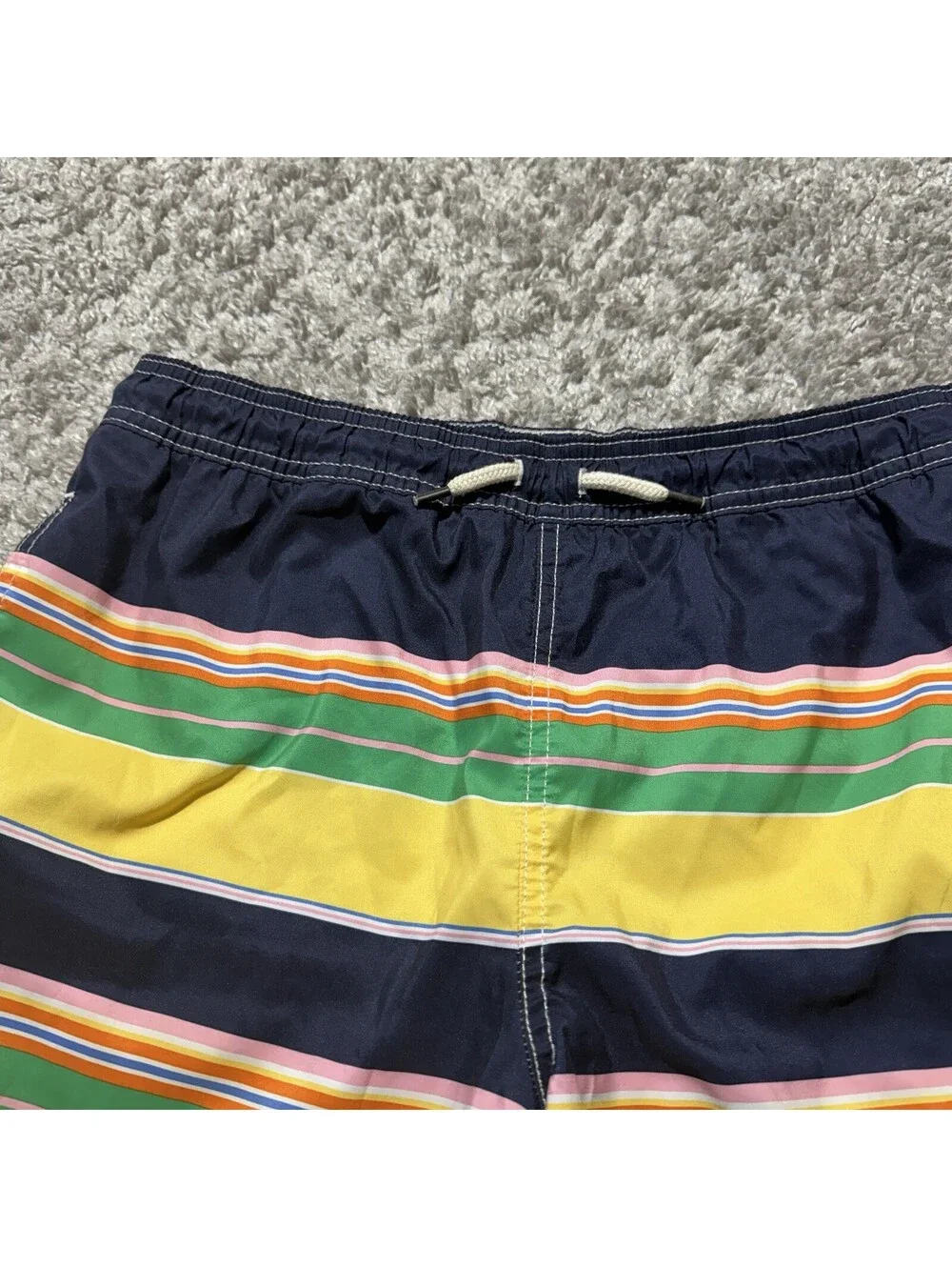 Polo Ralph Lauren Youth Boys Large 14-16 Striped Swim Trunks Lined Drawstring